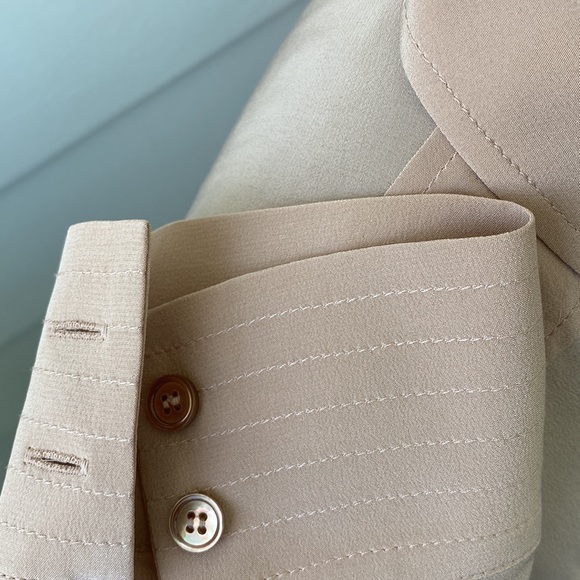 Blush Pink Nude Philosophy Blouse with Bib Front & Double Hem Top Stitch Back - Picture 4 of 10